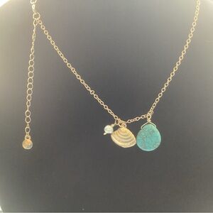 Gold and Turquoise Pendant Necklace